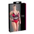 / Cottelli Plus Size - Spitze-Satin BH-Set (schwarz-rot) 