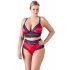 / Cottelli Plus Size - Spitze-Satin BH-Set (schwarz-rot) 