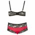 / Cottelli Plus Size - Spitze-Satin BH-Set (schwarz-rot) 