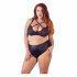 Cottelli Plus Size - Cross-Strap BH und Unterhose (schwarz) - 85E/L