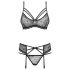 Obsessive 818-SEG-1 - Strassz- und Spitzendessous-Set (Schwarz)