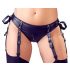 Cottelli Bondage - Glänzendes Push-up-Set mit Handschellen (Schwarz) 