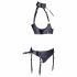 Cottelli Bondage - Glänzendes Push-up-Set mit Handschellen (Schwarz)  - M