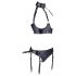 Cottelli Bondage - Glänzendes Push-up-Set mit Handschellen (Schwarz)  - XL