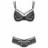 Obsessive 860-SET-1 - Riemen-Rosen-Spitzen-BH-Set (schwarz) 