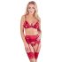 Abierta Fina - funkelnede Ketten-Dessous-Set (rot) 