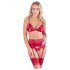 Abierta Fina - funkelnede Ketten-Dessous-Set (rot) 