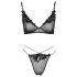 Cottelli - Transparentes Spitzen-BH-Set (schwarz) - M