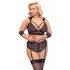 Cottelli Bondage Plus Size - Spitzen-BH-Set (schwarz) 