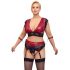 Cottelli Bondage Plus Size - Spitzen-BH-Set (rot-schwarz) 