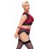 Cottelli Bondage Plus Size - Spitzen-BH-Set (rot-schwarz) 