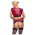 Cottelli Bondage Plus Size - Spitzen-BH-Set (rot-schwarz) 