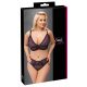 Cottelli Kurven Plus Size - Transparentes gemustertes BH-Set (lila) 