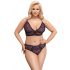 Cottelli Kurven Plus Size - Transparentes gemustertes BH-Set (lila) 