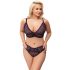 Cottelli Kurven Plus Size - Transparentes gemustertes BH-Set (lila) 