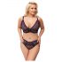 Cottelli Kurven Plus Size - Transparentes gemustertes BH-Set (lila) 