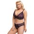 Cottelli Curves Plus Size - Transparentes BH-Set mit Muster (Lila)