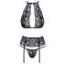 Kissable - Halsband, Spitzen-BH-Set (schwarz)  - L/XL