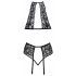 Kissable - Halsband, Spitzen-BH-Set (schwarz)  - L/XL