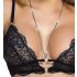 Abierta Fina - offener, Spitzen-BH-Set (schwarz) - XL