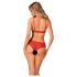 Obsessive Atenica - Rotes Dessous-Set mit Kreuzträgern - M/L