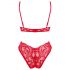 Obsessive Atenica - Rotes Dessous-Set mit Kreuzträgern - M/L