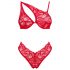 Obsessive Atenica - Rotes Dessous-Set mit Kreuzträgern