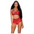 Obsessive Leatheria - Leder-Effekt-BH-Set (rot) - S/M 