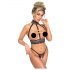 Abierta Fina - offenes Dessous-Set mit Ketten (schwarz)