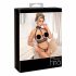 Abierta Fina - Offenes Dessous-Set mit Ketten (schwarz)