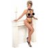 Abierta Fina - offenes Dessous-Set mit Ketten (schwarz) - M