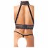 Abierta Fina - Offenes Dessous-Set mit Ketten (schwarz) - M