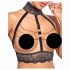 Abierta Fina - Offenes Dessous-Set mit Ketten (schwarz) - L