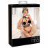 Abierta Fina - Offenes Dessous-Set mit Ketten (schwarz) - L