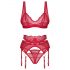 Obsessive Cupid Desir - Spitzenwäsche-Set (rot) - L/XL