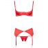 Cottelli - Herz-Offener Hebe-BH Set (Rot) - 80C/M