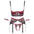 Cottelli Bondage - Matt, Spitzen-BH-Set (rot)  - M