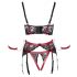 Cottelli Bondage - Matt, Spitzen-BH-Set (rot)  - L