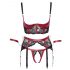 Cottelli Bondage - Matt, Spitzen-BH-Set (rot)  - XL