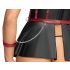 Cottelli Bondage - Glänzendes Set mit Armfesseln (Schwarz-Rot) - L