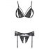 Cottelli - Offenes Spitzendessous-Set (schwarz) 