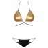 Obsessive Goldivia - glänzendes Neckholder-Bikini (gold-schwarz)