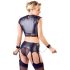 Cottelli Bondage - Spitzen-Glänzender, Ketten-Dessous-Set (schwarz)  - XL