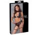 Cottelli Bondage - BH-Set mit Netz-Einsatz (schwarz)  - XL