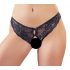 Cottelli - Offene Spitzen-Damenpanty mit Schleife (Schwarz)