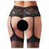 Cottelli Plus Size - Strumpfband aus Spitze mit Perlen (schwarz) 