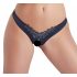 Cottelli - Offener Damen-Slip mit Perlen und Blumenmuster (schwarz)