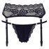 Cottelli - Spitzenstrumpfhalter mit Tanga (Schwarz)  - M