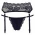 Cottelli - Spitzenstrumpfhalter mit Tanga (Schwarz)  - M