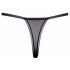 Cottelli - luxuriöser, bestickter Lilien-Tanga (schwarz-weiß)  - M/L